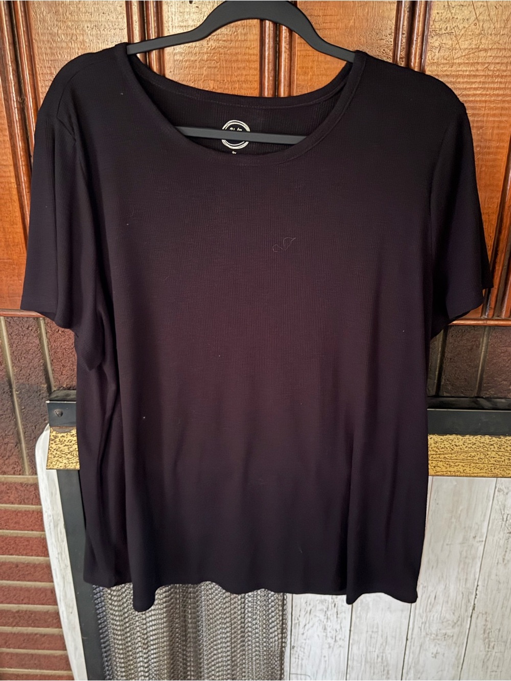 Maurices Black Short Sleeve Crew Neck Top